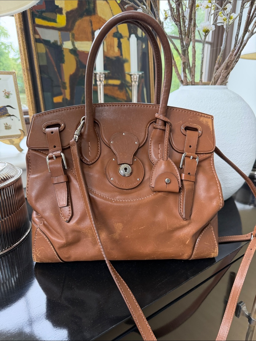 Ralph Lauren Soft Ricky Calfskin Hobo Bag